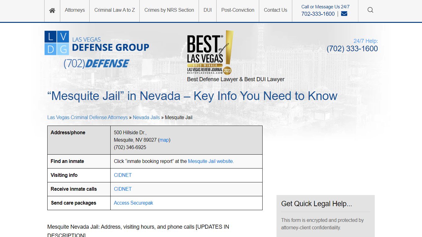 “Mesquite Jail” in Nevada – Key Info You Need to Know